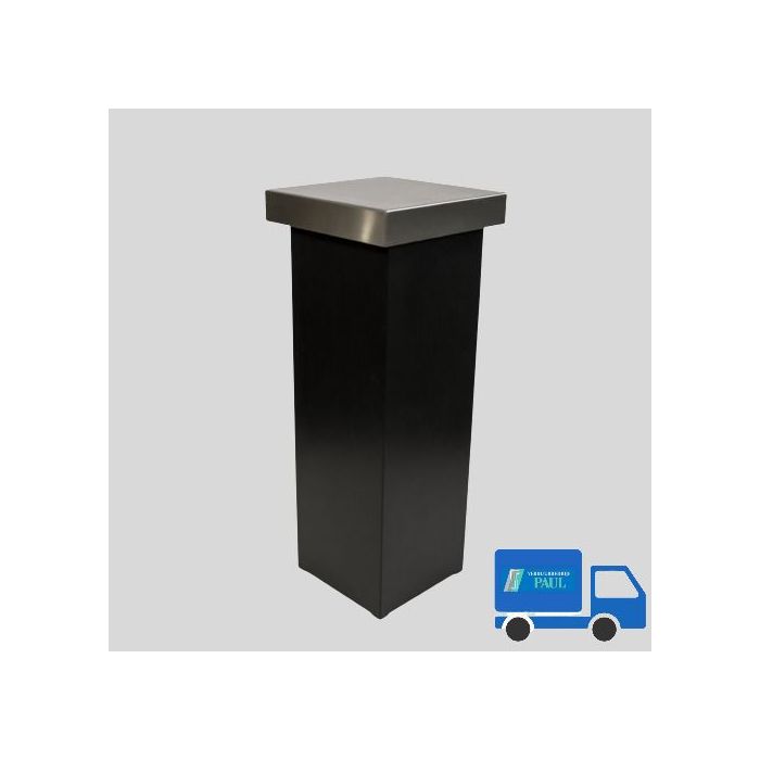 Sokkel zwart hoog met RVS topblad