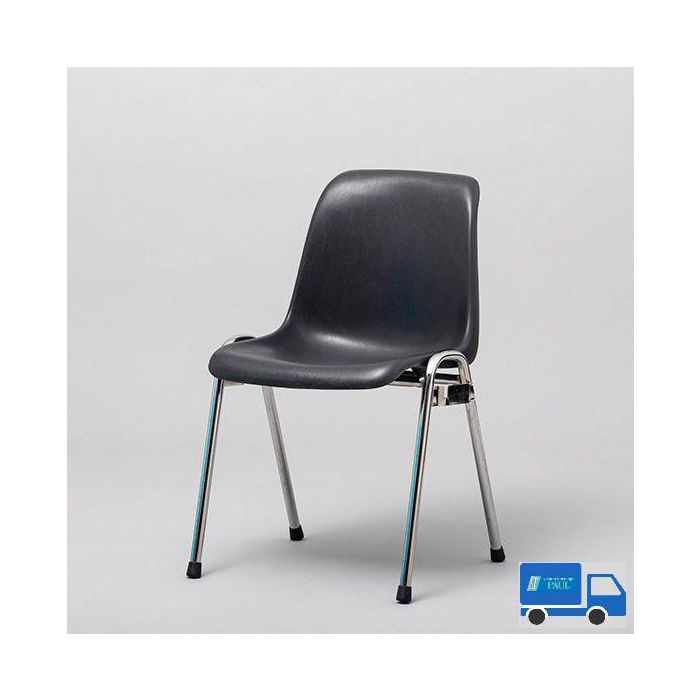 Kuipstoel koppelbaar Antraciet / Chroom