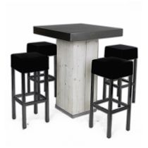 Set White Washed (4 statafel+16 krukken) 