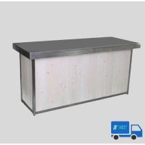 Buffet  White Washed met RVS bovenblad 200 x 80 cm