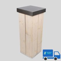 Sokkel white wash hoog met RVS topblad