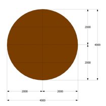 Podium 4 meter halfrond