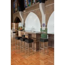 Set Donkerbruin ( 4 Statafel + 16 Krukken)