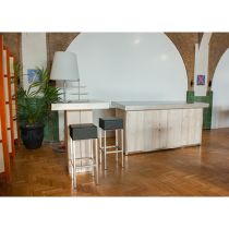 Set White Washed (4 statafel+16 krukken) 