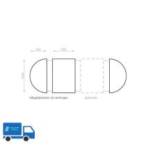 Tafel ovaal 120 x 200 cm