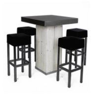 Set White Washed (4 statafel+16 krukken)