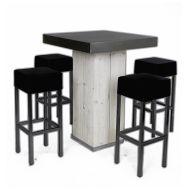 Set Statafel White Washed (4stuks)