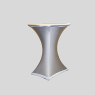 Statafel + Zilveren stretchhoes + dekje