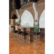 Set Donkerbruin ( 4 Statafel + 16 Krukken)